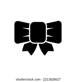 black and white bow tie icon on isolated background