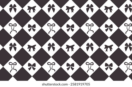 Black and White Bow Tie Pattern