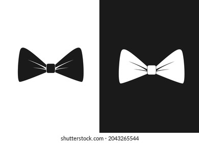 Black and White Bowtie Icon Sign Illustration