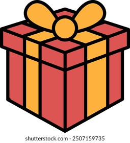 A black and white box with a white bow on top. The box is empty and has a simple design