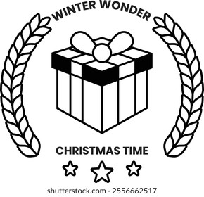 A black and white box with a bow on top