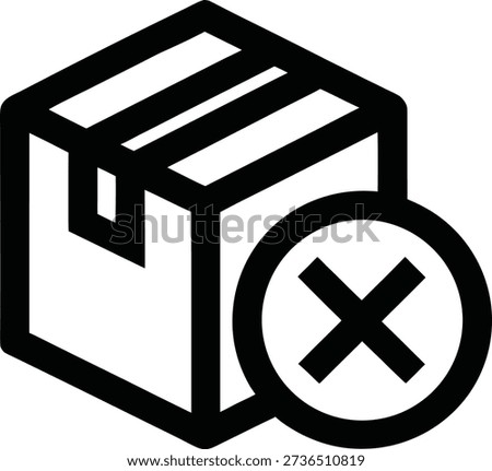 Black and white box with a crossed-out circle on the side cube outline