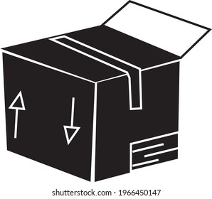 Black and white box icon