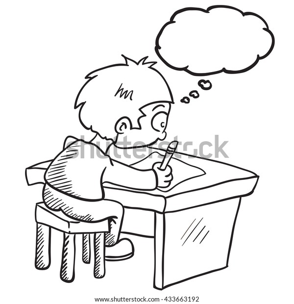 Black White Boy Thought Bubble Doing Stock Vector Royalty Free Black White Boy Thought Bubble Doing Stock Vector Royalty Free