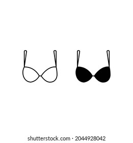 Black and white bra icons vector