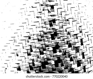 Black and white braided basket texture. Wicker background. Vector illustration.