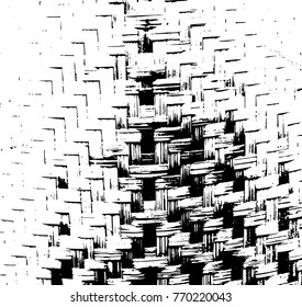 Black and white braided basket texture. Wicker background. Vector illustration.