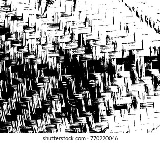 Black and white braided basket texture. Wicker background. Vector illustration.