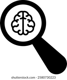 Black and White Brain Icon Representing Artificial Intelligence