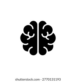 Black and white brain icon symbol