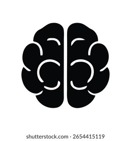 Vetor de ícones cerebrais preto e branco