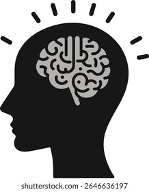 Black and white Brain Vector Art