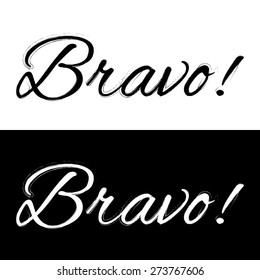 Black and white bravo banner, vector illustration