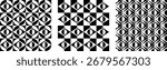 black and white brazil flag pattern set. vector illustration