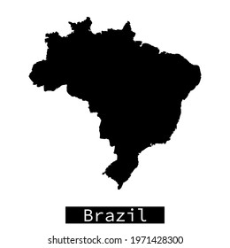 Black and white Brazil map vector
