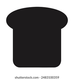 Black and white bread slice silhouette icon. Vector illustration