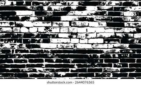a black and white brick wall background with a distressed and textured surface, creating a grungy effect