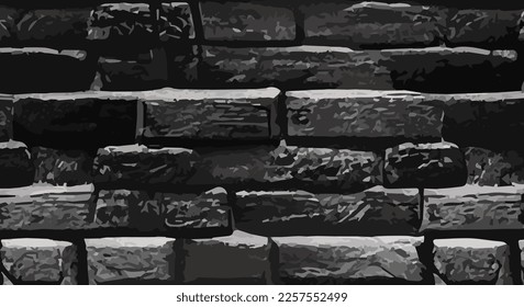 Black and white brick wall. eps10