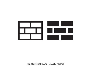 Black and white brick wall icons Vector