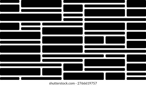 Black And White Brick Wall Pattern Design Isolated Background