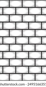Black and white brick wall seamless texture decorative background