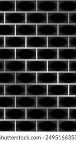 Black and white brick wall seamless texture decorative background