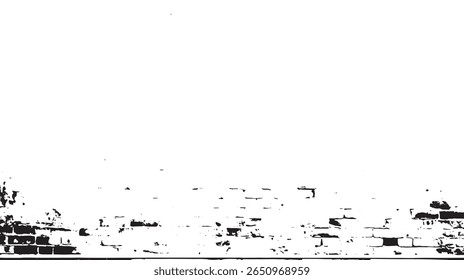uma textura de parede de tijolo preto e branco com um espaço em branco limpo acima dela para texto ou elementos gráficos