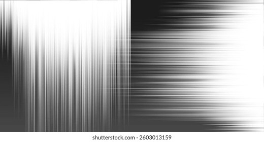 Black and White Bright Linear Striped Gradient Shapes, Motion Blurs: A Clean, Sleek and Dynamic Contrast, Abstract Creative Design with Horizontal and Vertical Stripes, Lines