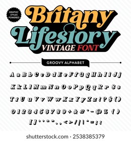 Preto e branco Britany Lifestory seri Groove Retro Vintage Display Negrito Fonte alfabeto