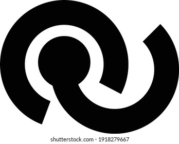 Black And White Broken Chain Icon, Abstract Circle Illustration