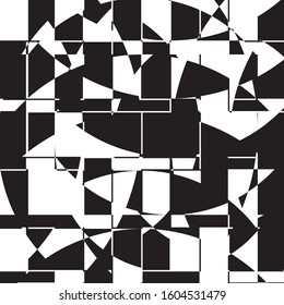 Black and White Broken Glass Grid Vector Background