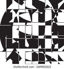 Black and White Broken Glass Grid Vector Background