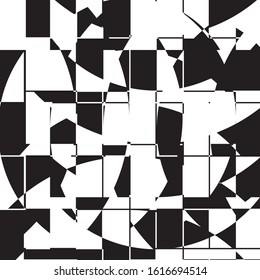 Black and White Broken Glass Grid Vector Background