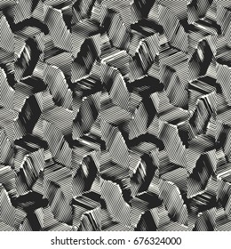 Black And White Broken Graphic Pattern