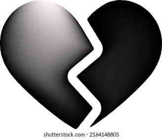 Black White Broken Heart Drawing Stock Vector (Royalty Free) 2164148805 ...