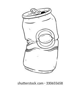 Black And White Broken Lime Can Drink With Doodle Or Sketchy Style