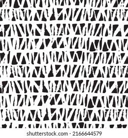 Black and white broken triangles surface pattern. 
