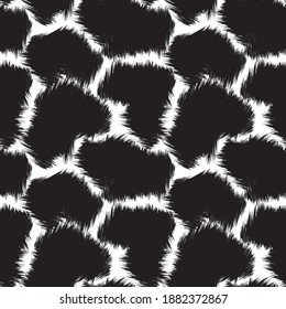 Black and White Brush Stroke Camouflage abstract seamless pattern background suitable for fashion textiles, graphics