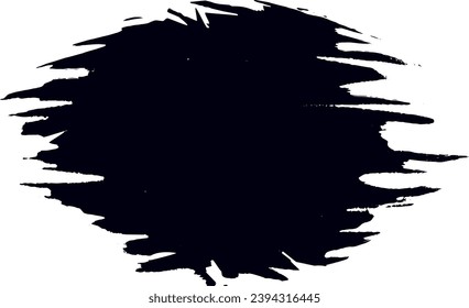 Black and white brush stroke  frame on white background. Vector illustration. Vector grunge circle. Ink square stroke on white background. Vector grunge circle