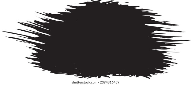 Black and white brush stroke  frame on white background. Vector illustration. Vector grunge circle. Ink square stroke on white background. Vector grunge circle