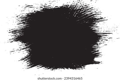 Cadre de trait de brosse noir et blanc sur fond blanc. Illustration vectorielle. Image vectorielle cercle grunge. Trait carré d'encre sur fond blanc. Image vectorielle cercle grunge