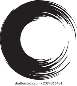 Black and white brush stroke  frame on white background. Vector illustration. Vector grunge circle. Ink square stroke on white background. Vector grunge circle