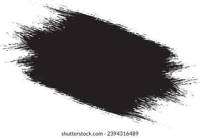 Black and white brush stroke  frame on white background. Vector illustration. Vector grunge circle. Ink square stroke on white background. Vector grunge circle