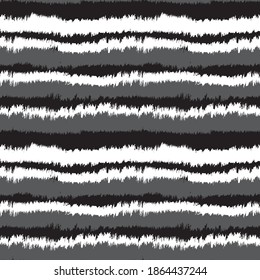 Black and White Brush stroke fur pattern design for fashion prints, homeware, graphics, backgrounds