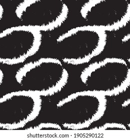 Black and White Brush stroke fur pattern design for fashion prints, homeware, graphics, backgrounds