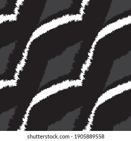 Black and White Brush stroke fur pattern design for fashion prints, homeware, graphics, backgrounds