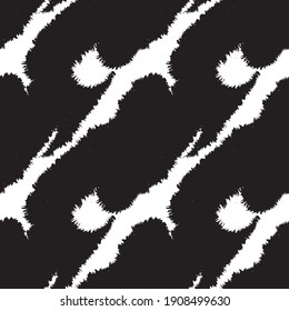 Black and White Brush stroke fur pattern design for fashion prints, homeware, graphics, backgrounds