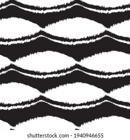 Black and White Brush stroke fur pattern design for fashion prints, homeware, graphics, backgrounds