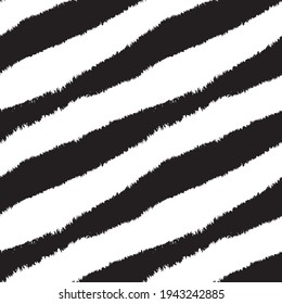 Black and White Brush stroke fur pattern design for fashion prints, homeware, graphics, backgrounds