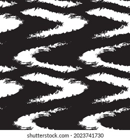 Black and White Brush stroke fur pattern design for fashion prints, homeware, graphics, backgrounds